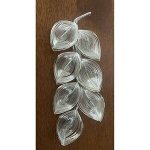 Brooch/Pin Silver Wire Hand Spun Filigree 7 Leaves Stem Delicate Granny Core